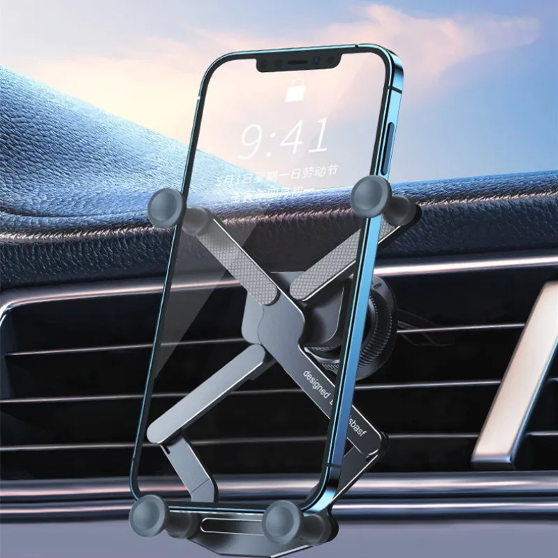 

Gravity Car Phone Holder Support GPS Air Vent Clip Mount For IPhone Xiaomi Redmi Samsung For 4.2-7.2inch Phone Folding Holder