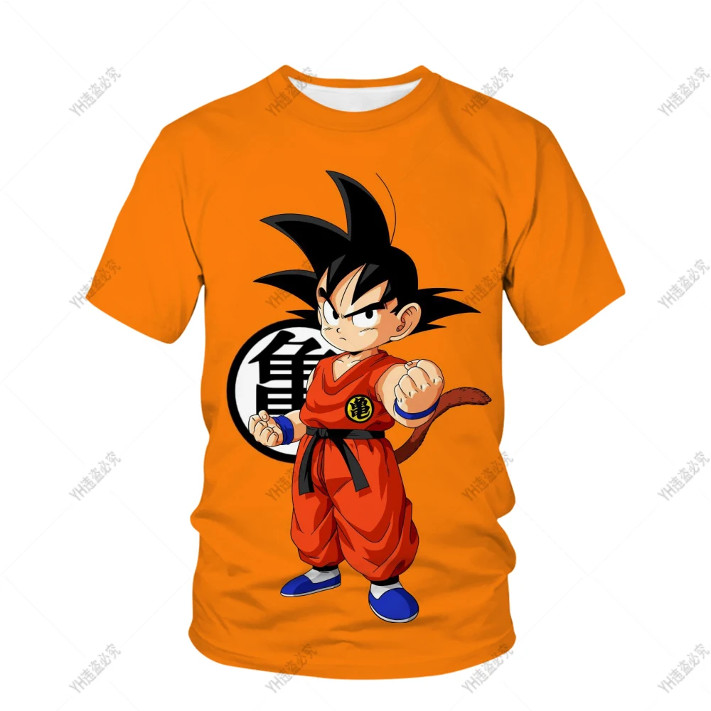 2023 New Dragon Ball Theme Top Fashion Cartoon Cartoon Cool Boy T-shirt Men's Cartoon 3D T-shirt Boys' Street Summer Dress