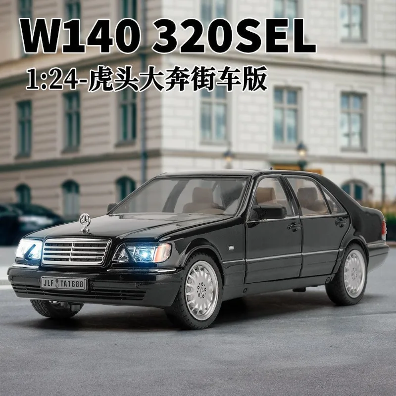 Фото Масштабная модель автомобиля Mercedes-Benz W140 (1:24) из литого сплава с 6 открывающимися дверями и поворотными передними колесами для коллекционеров и хобби-энтузиастов №3