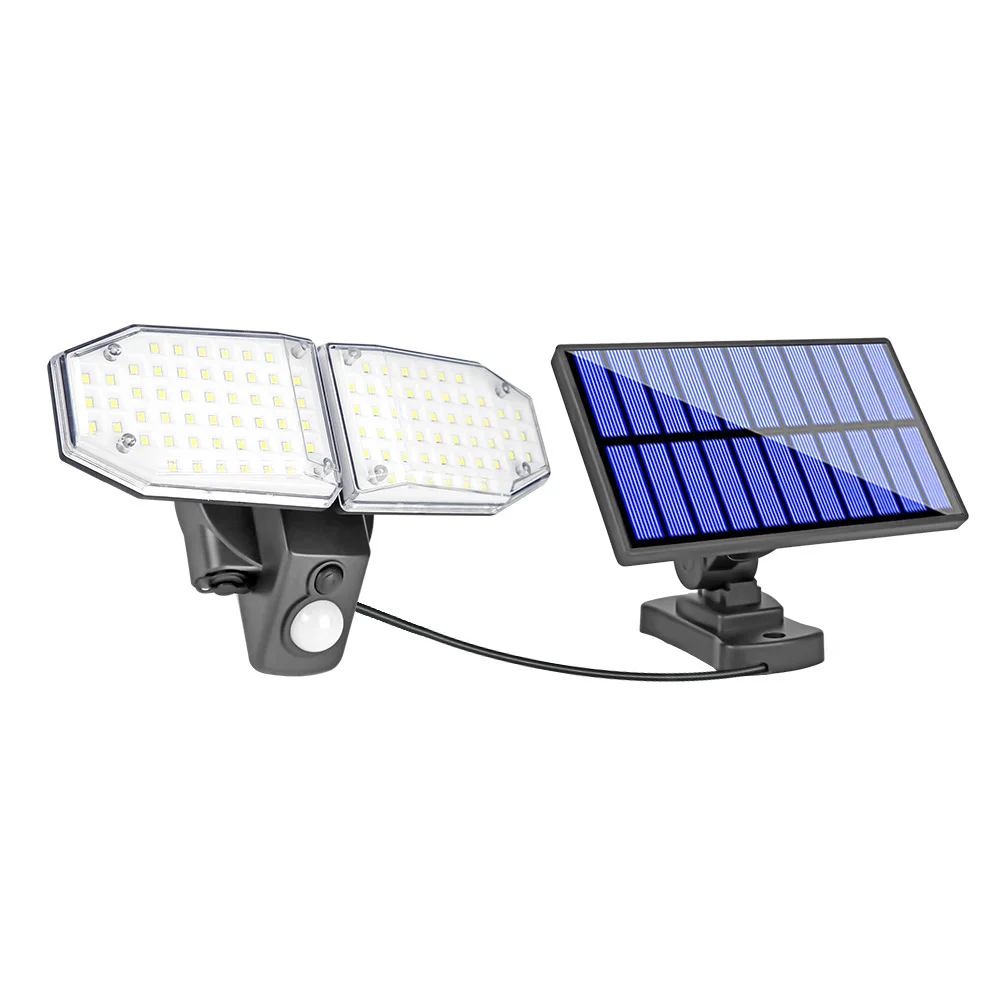 

Solar Lights Outdoor 182/112 LED Wall Lamp with Adjustable Heads Security LED Flood Light IP65 Waterproof with 3 Working Modes