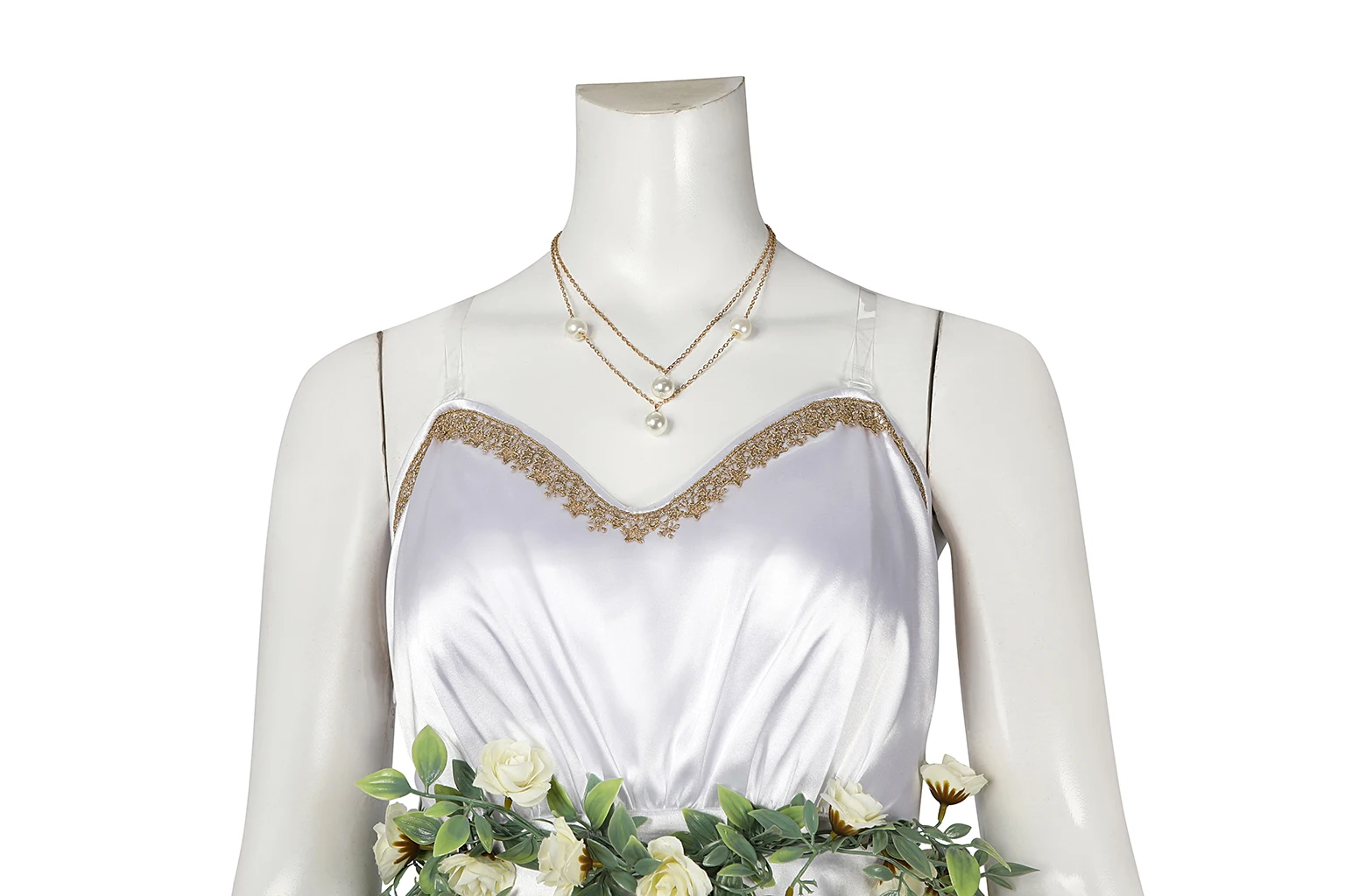 FF7 Rebirth Aerith Gainsborough Косплей Костюм Золотая тарелка Аэрит Белое платье Соло Платье