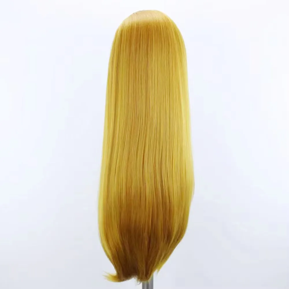 MXWIGS синтетические волосы желтого цвета мягкие прямые 13X 4 парики на сетке спереди