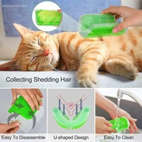 cat self groomer with catnip soft cats wall corner massage anti knot hair comb cat tickle cat scratching tool pets accessories