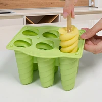 ice cream mold 6 hole spiral ice cream mould easy release ice cream mold reusable popsicle stick with cover bpa free 6 hole
