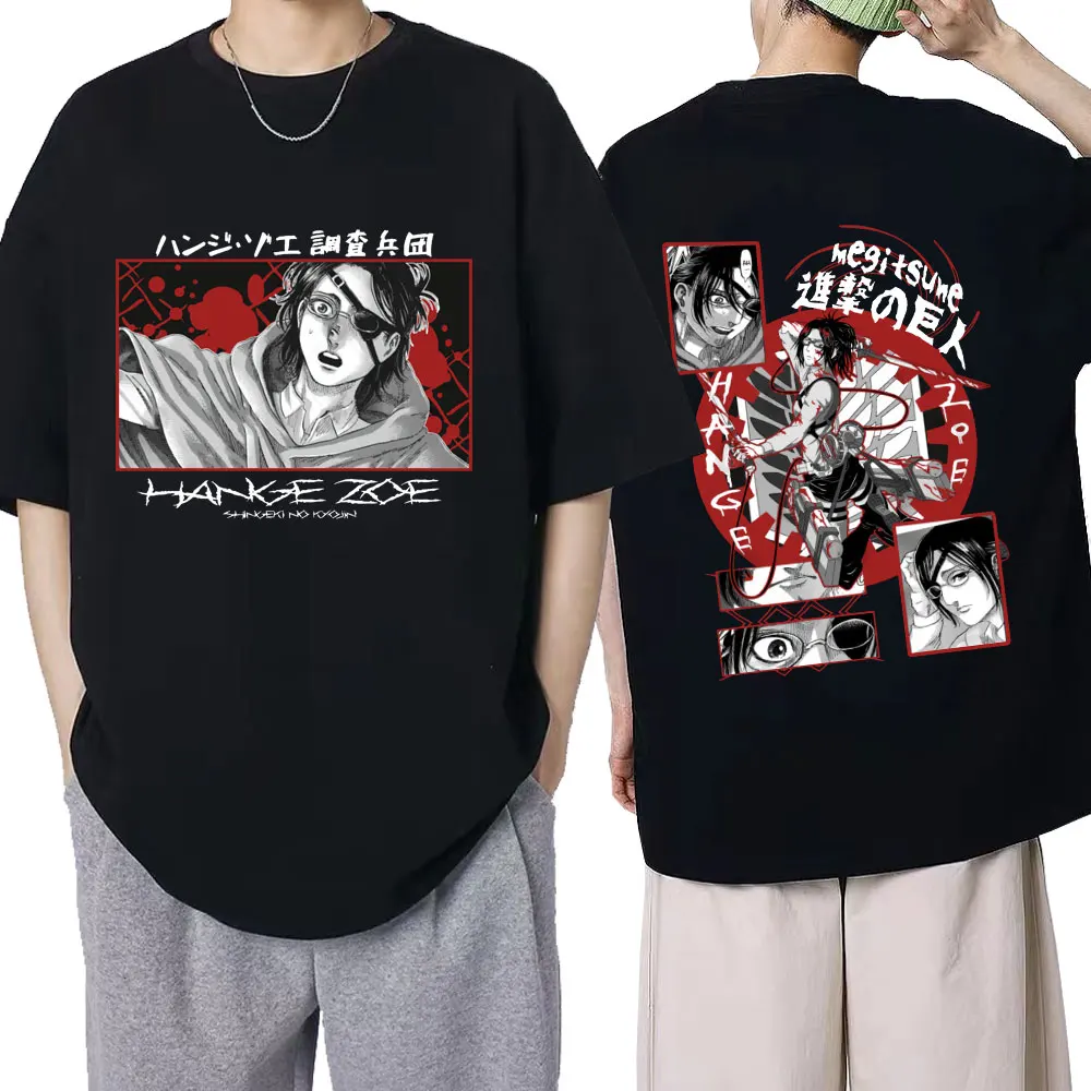 

Japan Anime Attack on Titan Men T Shirt Hange Zoe Manga Graphic T-shirts Men Short Sleeve Cartoon Loose Shirt Quadratic Element