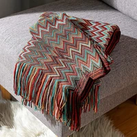 inyahome outdoor knitted tassel throw blankets boho for couch chair bed sofa travel decorative blanket for women men and kids