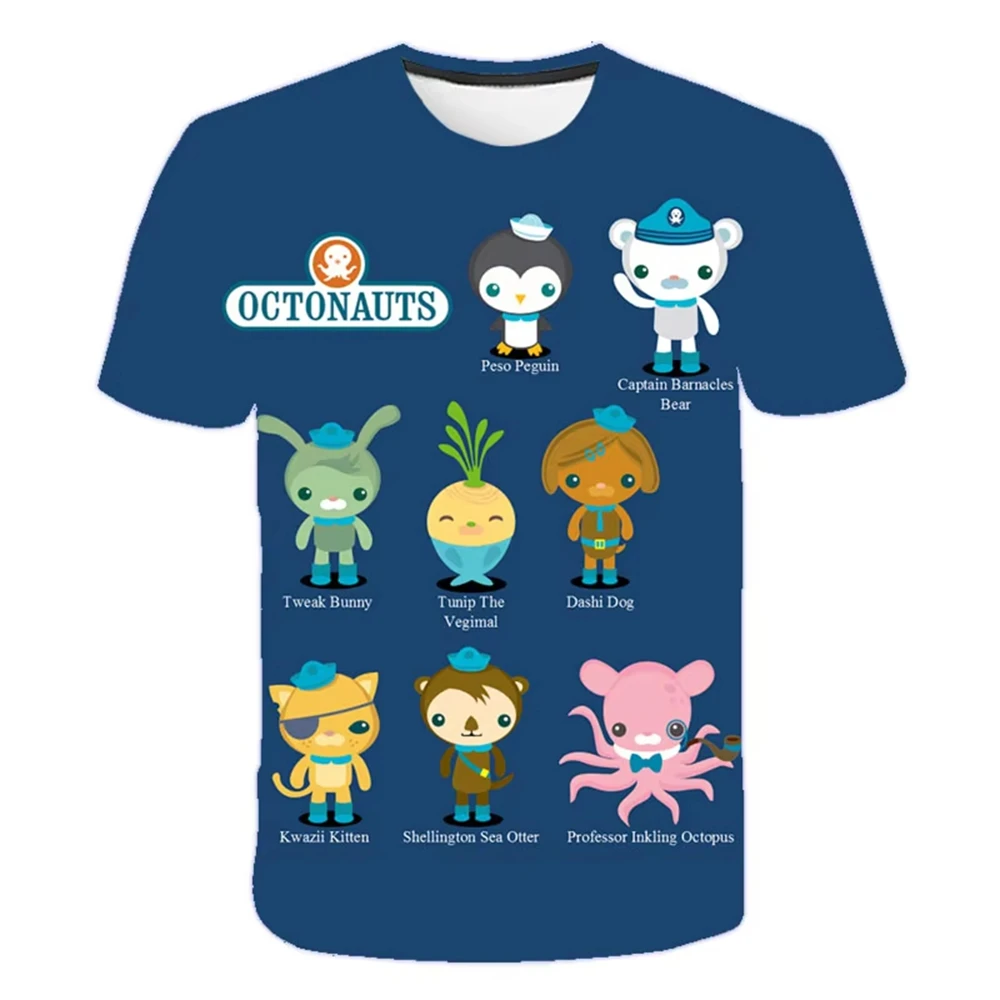 Футболка imprimé en 3D Kawaii Octonauts pour enfants dessin animé vêtements décontractés filles et gar Voi hauts