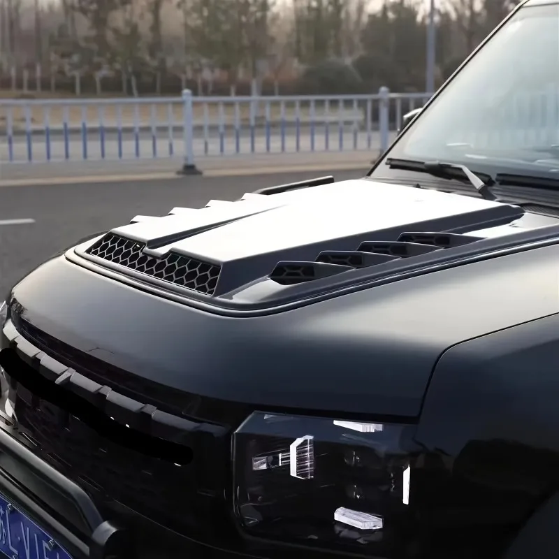 Фото Универсальная автомобильная крышка воздуховыпускного отверстия, декоративная отделка, пластиковая накладка на капот автомобиля, совок, поддельный воздухозаборник, впускные отверстия, автомобильные внешние аксессуары №1