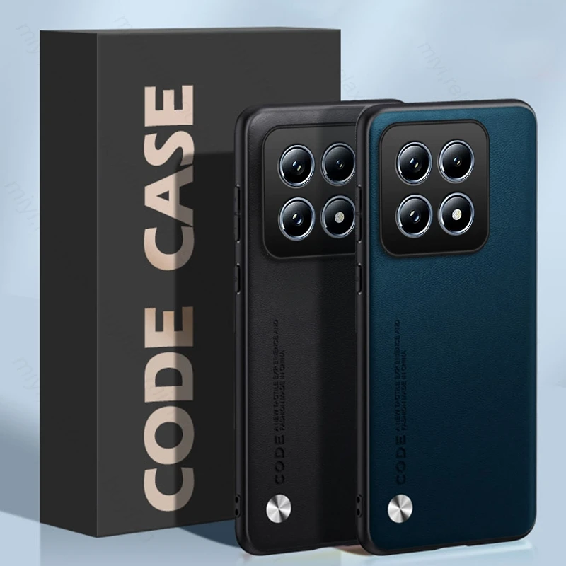 Роскошный простой кожаный чехол для телефона Xiaomi 14 T Pro 5G мягкая рамка из ТПУ