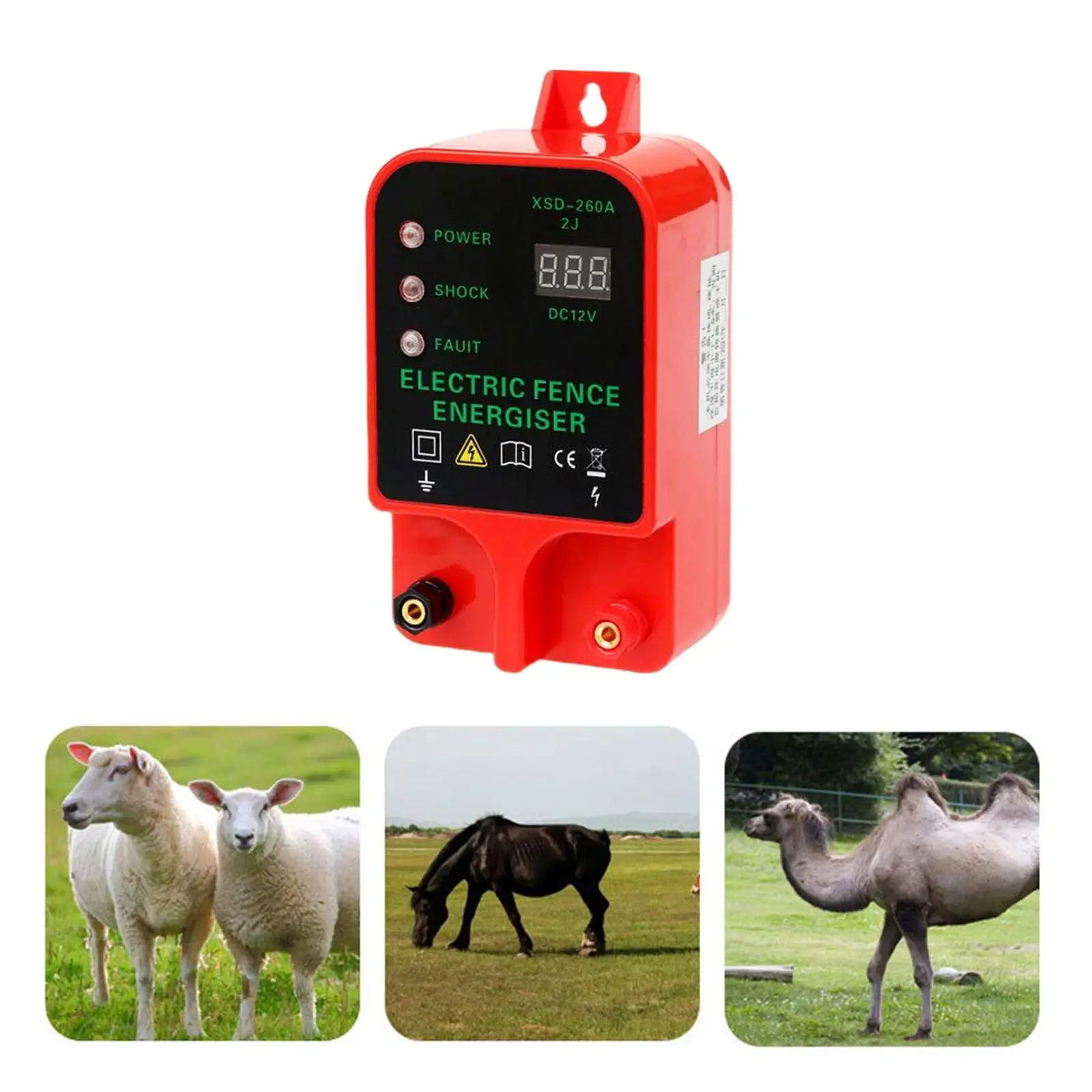 

Multifunction Electric Fence Energizer High Voltage Prevent Poultry for Farm Lawn US