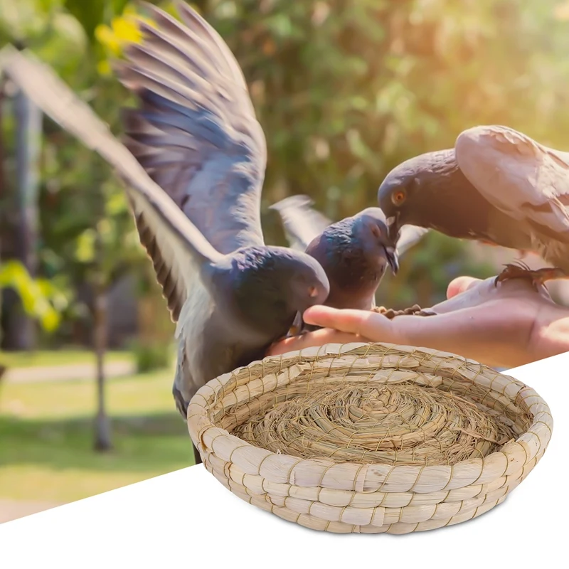 Handwoven Birds Nest Corn Leaves And Straw Incubation Bed Courtship Breeding House For Pigeon/Dwarf /Bunny/ Dove/Hamster/