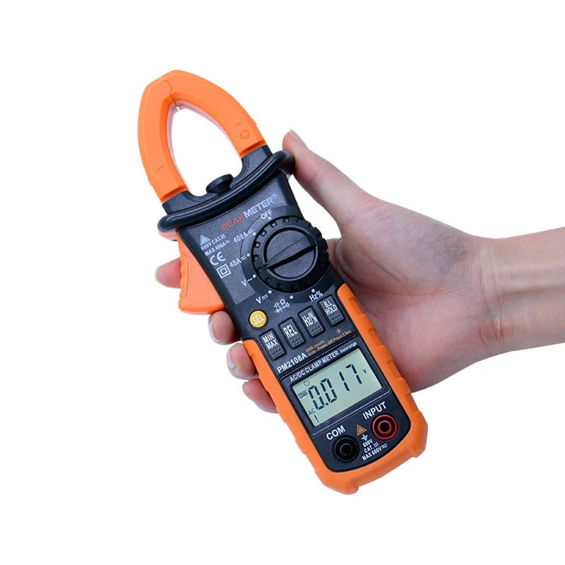 

Peakmeter PM2108A 4000 Counts Ac Dc Current bar graph display Clamp Meter , Frequency Measurement Earth Leakage Clamp Meter