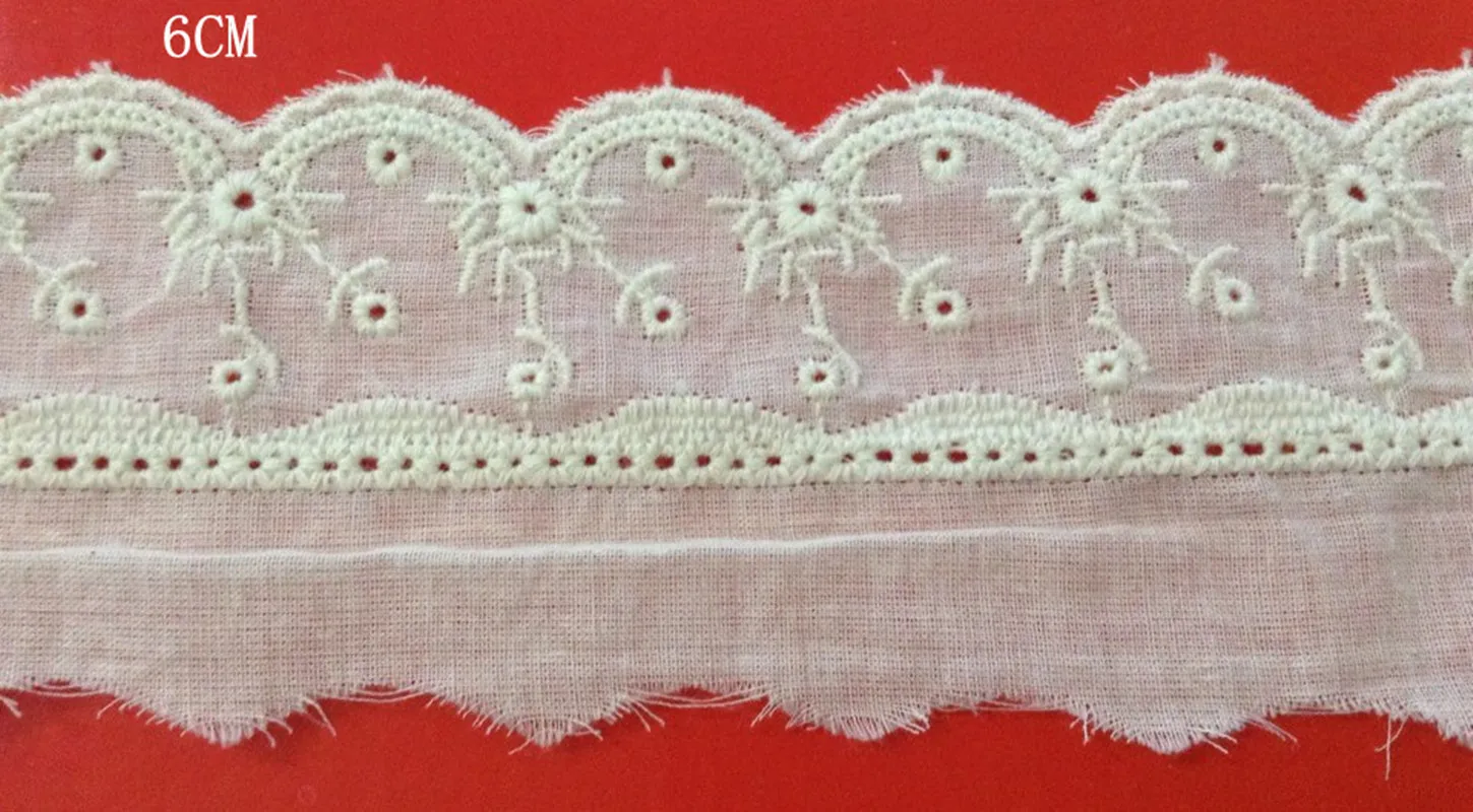 

Высококачественная хлопчатобумажная Базовая хлопчатобумажная вышитая кружевная отделка, 6 см, xэри0207d