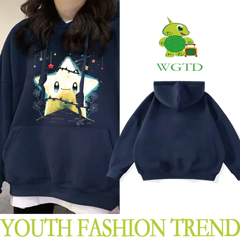 

Свитшот с графическим принтом и звездами, винтажные худи в стиле Харадзюку, Женская осенне-зимняя одежда, толстовка, теплый пуловер, кавайная Толстовка