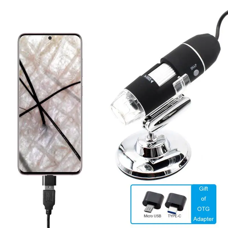 

1000x / 1600x LED USB Digital Microscope Endoscope Camera Microscopio for Mobile Phone Repairing Hair Skin Inspection