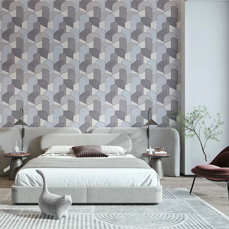 Современная черная серая настенная бумага в Вертикальную Полоску для ТВ