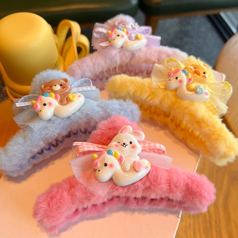 

Large Teddy Bear Hair Accessories Kawaii Toy Child Hair Claws Barrette Super Cute Korean Style Bear Hair Accessories Clips Crabs