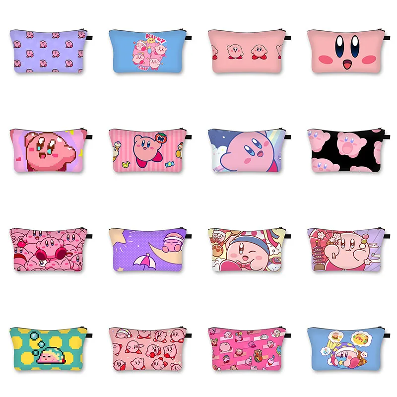 

Kirby Kawaii новая мультяшная модная косметичка для мытья студентов Милая свежая косметичка удобная сумка для хранения