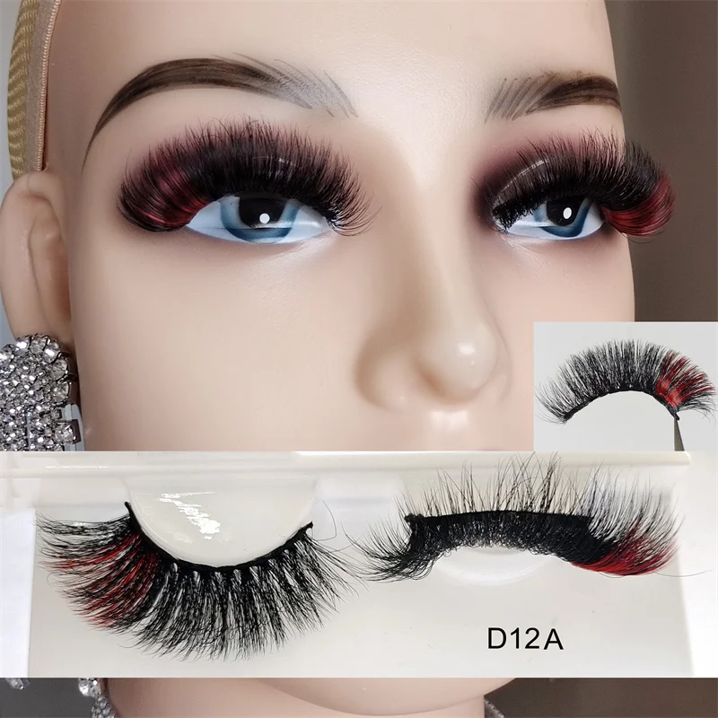 3D норковые ресницы цветные яркие натуральные смешанные цвета накладные пушистые