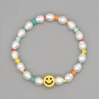 shinus bohemia handmade beads concentric circles smile face bracelet elegent jewelry