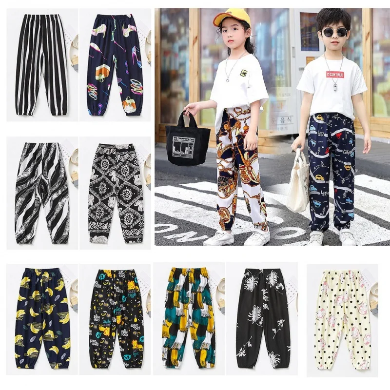 

Streetwear Legging for Girls Boy Loose Pants Children Wide Leg Pants Kids Summer Clothes Lantern Trousers For Teens Leggings