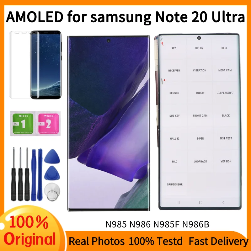 

Оригинальный AMOLED N986 ЖК-дисплей для Samsung Galaxy Note 20 Ultra 5G дисплей сенсорный экран дигитайзер N985 N985F N986B N986F N986U сборка