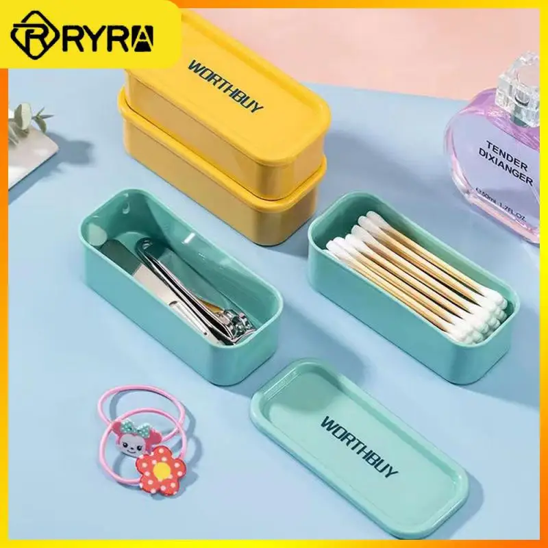 

Floss Holder Box Mini Storage Stackable Design Desktop Storage Box With Lid Space Saving Mass Storage With Dust Cover