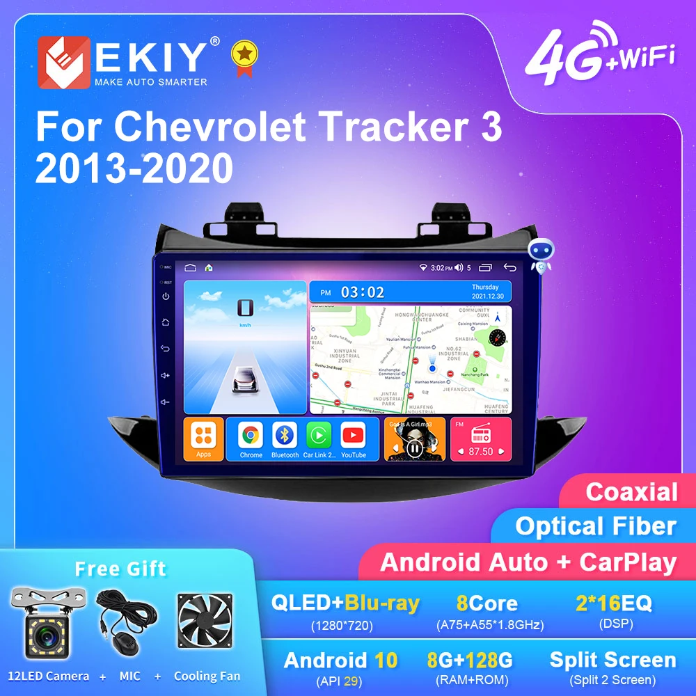 

EKIY Android 10 Autoradio For Chevrolet Tracker 3 2013-2020 Stereo Multimedia Video Player Navigation GPS QLED DSP Auto No 2din