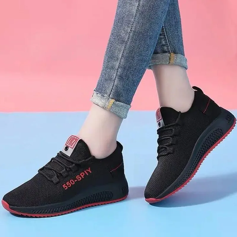 Casual Sneakers Women's Shoes Mesh Breathable Korean Style Trendy Shoes