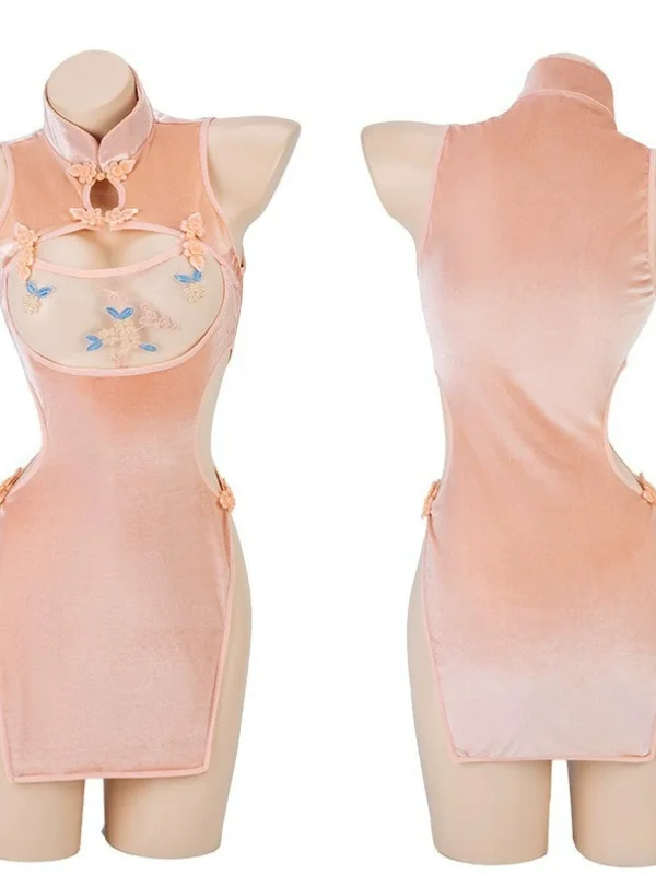 Сетчатое кружевное мини-платье женское белье с вышивкой и цветами