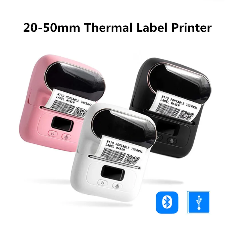 Portable Wireless Bluetooth Label Maker Clothing Tag Jewelry Price Barcode Sticker 20-50mm Mini Thermal Printer for Android IOS