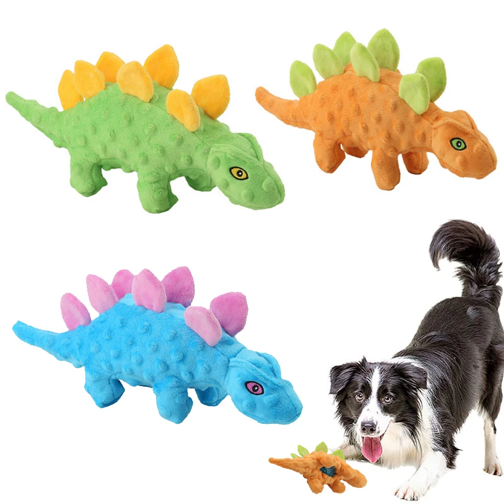 

Plush Dog Toy Squeaky Durable, Soft, Interactive Squeaky Plush Toy with Reinforced Seams (Green Dragons)
