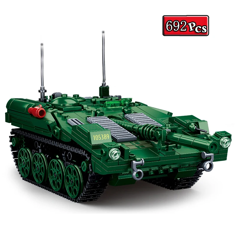 Military Model WWII Swedish Strv 103 Main Battle Tank Collection Ornament Building Blocks Bricks Toys