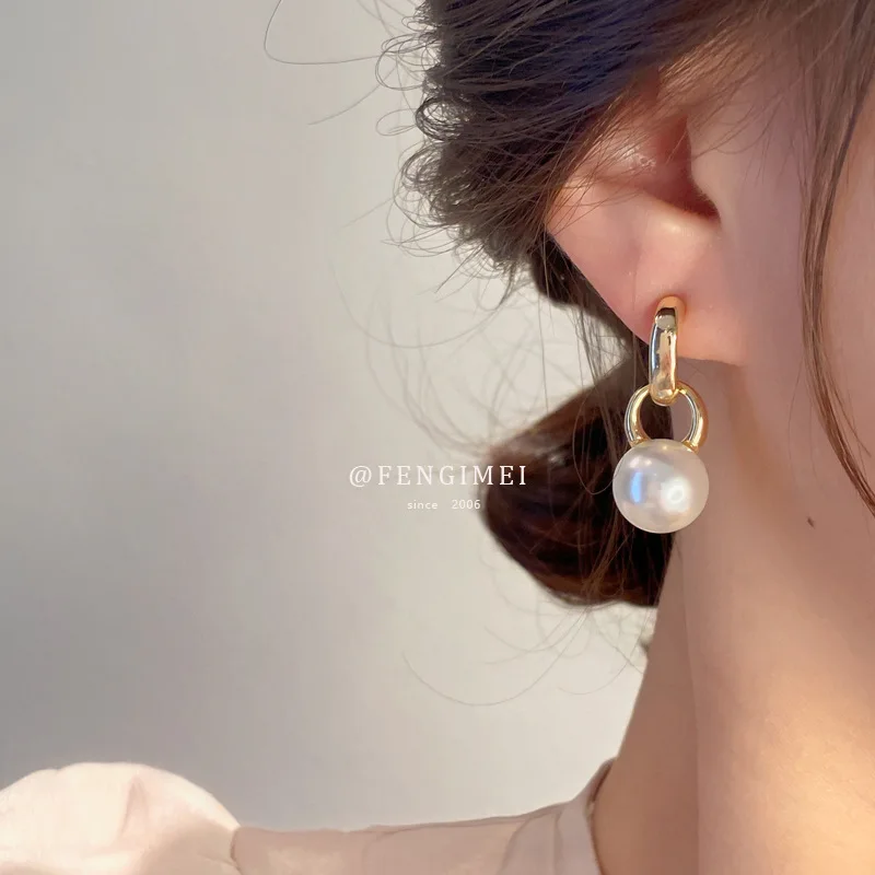 

925 Silver Needle French Elegant Pearl Earrings Retro Temperament Personality Jewelry Earrings Simple New Earrings