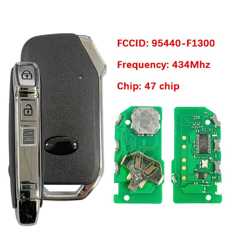 

CN051096 Aftermarket 3-кнопочный смарт-ключ для KIA Sportage 2019 пульты 47 чипов 433 МГц FCCID 95440-F1300 без логотипа