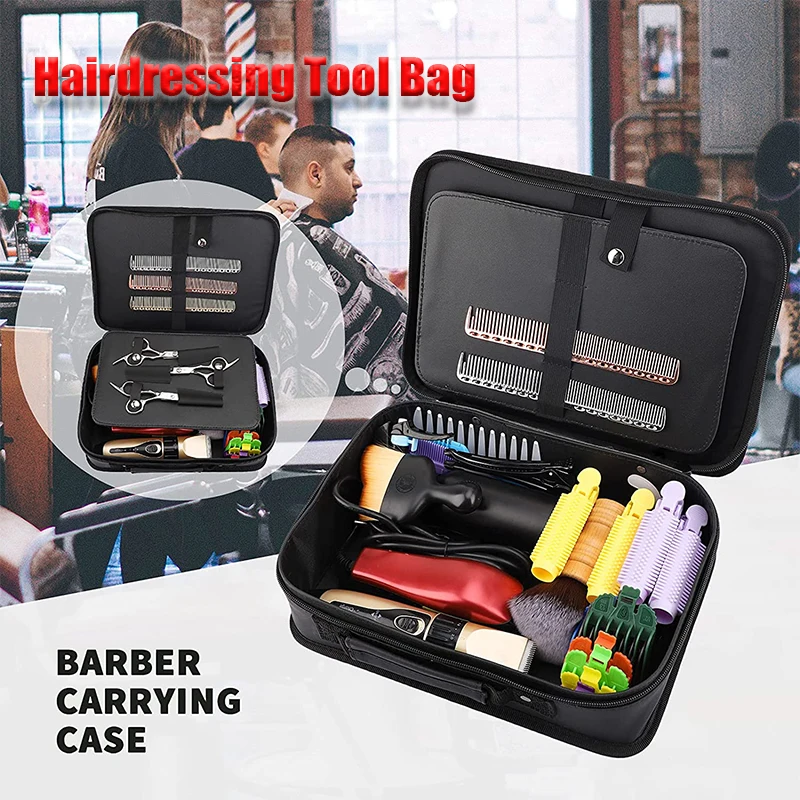 

Barber Hair Scissor Salon Bag Hairdressing Tools Large Capacity Storage Haircut Box Portable Suitcase Professional Organizer