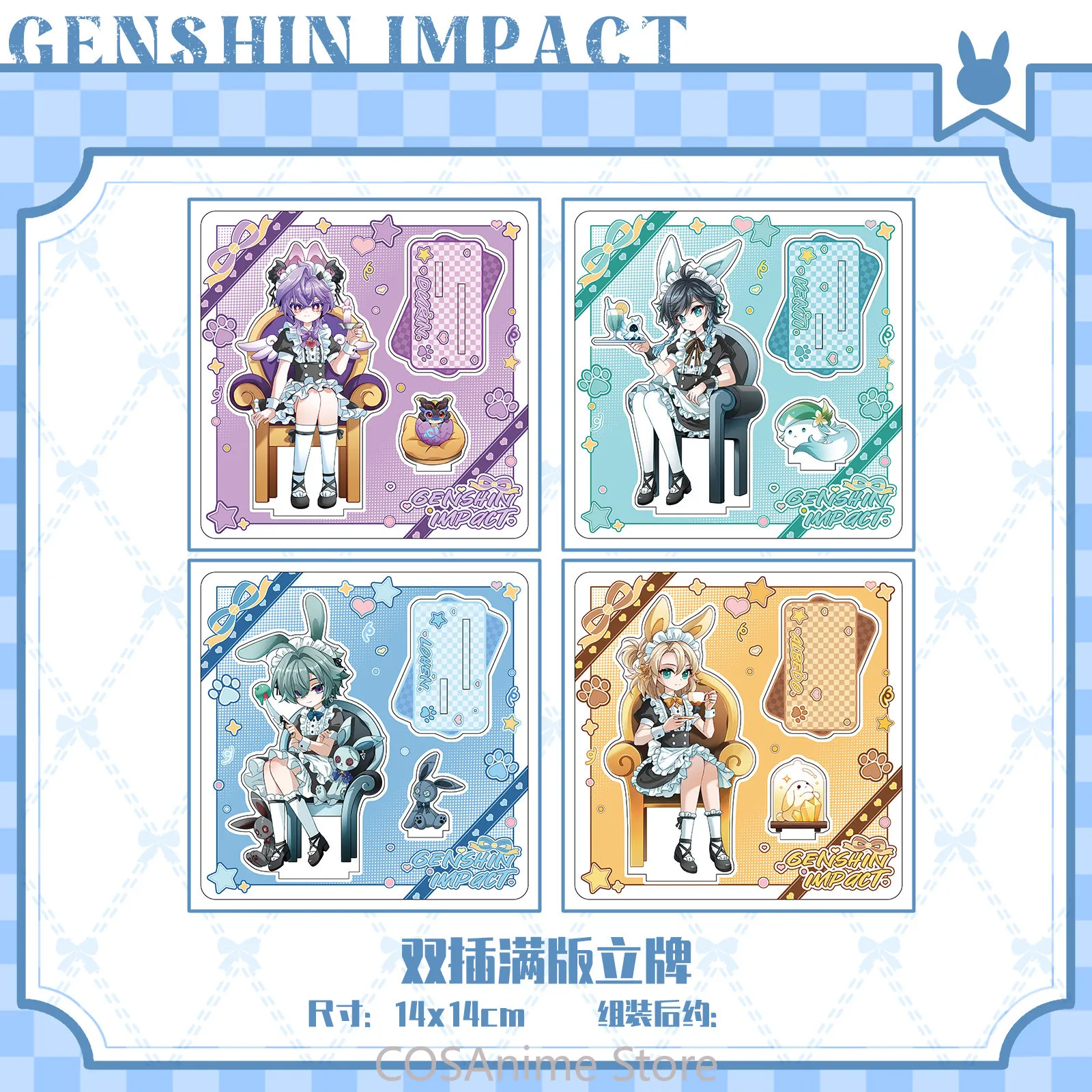 Фото Акриловая подставка-значок Genshin Impact: Лохен, Дурин, Альбедо, Венти. Аниме-косплей, мультяшный дизайн. Подарок на Рождество. №5