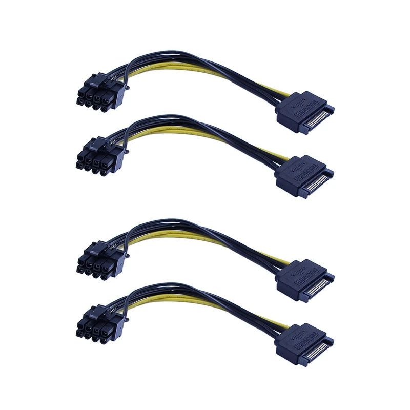 

30 PCS New 15Pin SATA Male to 8Pin(6+2) PCI-E Power Supply Cable 20cm SATA Cable 15-Pin to 8 Pin Cable 18AWG Wire