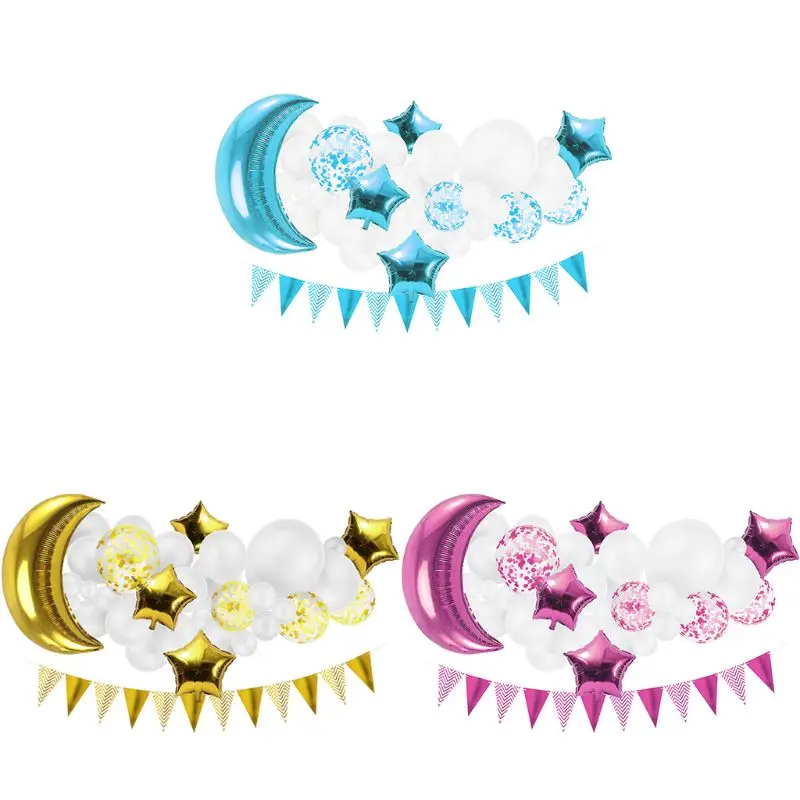 

E15E Latex Balloons Set 44pcs Balloons Party Decoration Supplies for Graduation Wedding Birthday Baby Shower Decoration