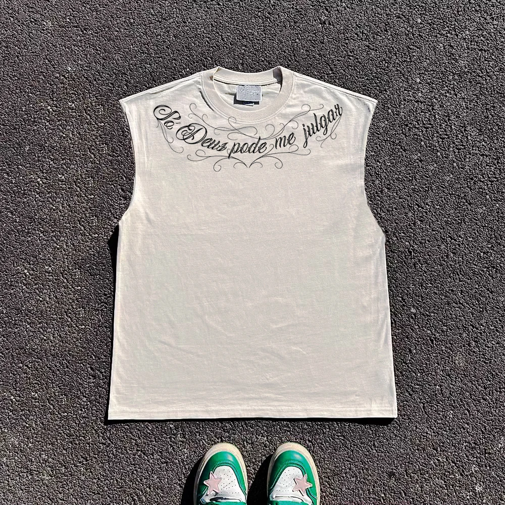 Ван Юсянь Студия была старого магазина на 0 лет! Винтажный жилет с граффити в