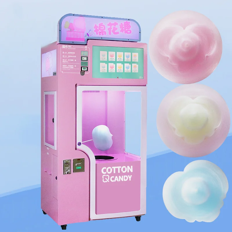 Торговый автомат для продажи хлопковых конфет с монетным сенсорным экраном -