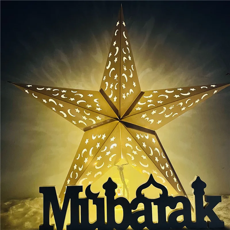

ИД полые звезды подвесной кулон ИД Мубарак Рамадан Декор 2023 исламский мусульманский декор для вечеринки ИД Мубарак Рамадан кареем подарок