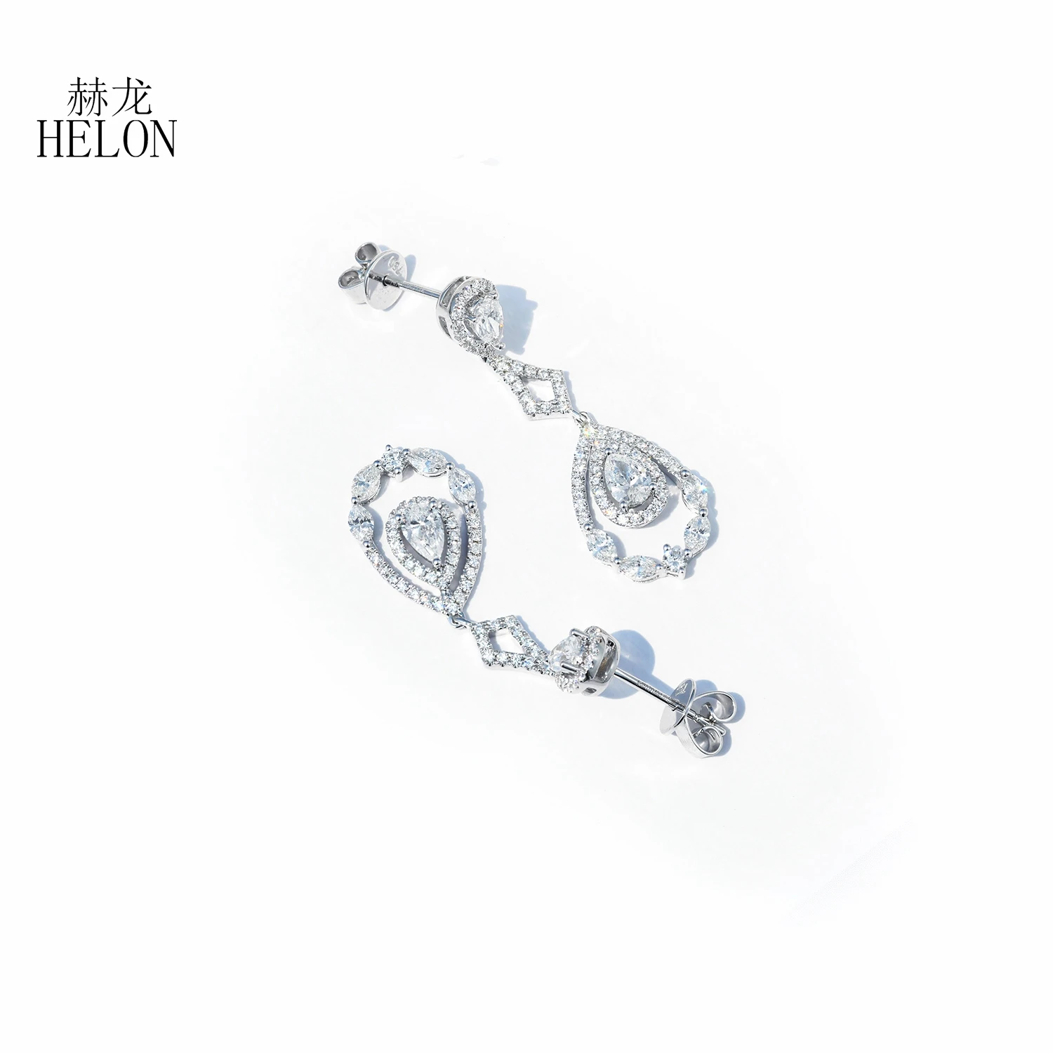 Серьги-гвоздики HELON из белого золота 18 К 14 к 10