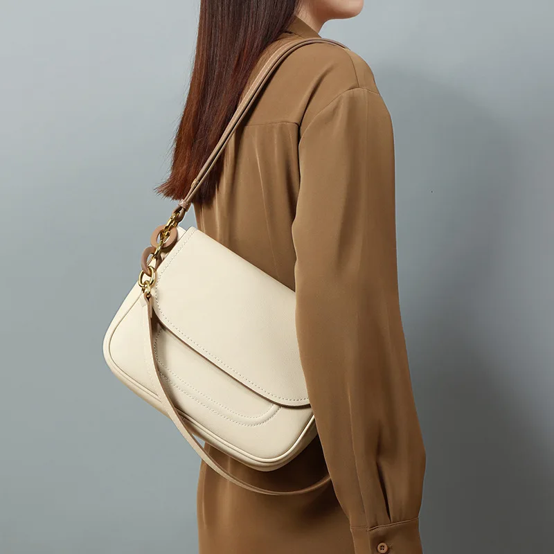 Luxury Bag 2022 New Trend Leather Women's Bag Shoulder Messenger Bag Fashion All-match High-end Underarm Saddle Bag