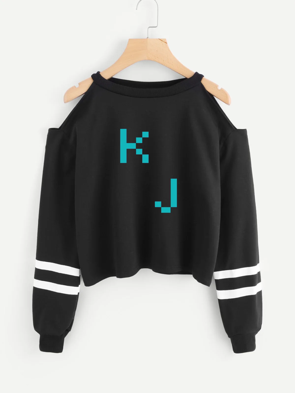 

Новинка, Свитшот Карла Якобса, Женский свитшот с открытыми плечами, популярный стиль Харадзюку, повседневный Женский свитшот с логотипом Ка...