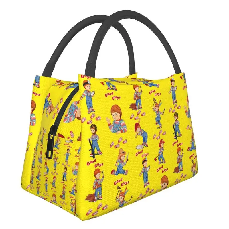 

Good Guys Chucky Lunch Tote Bag for Women Kids Portable Insulated Cooler Thermal Food Child's Play Lunch Box Camping Picnic Bags