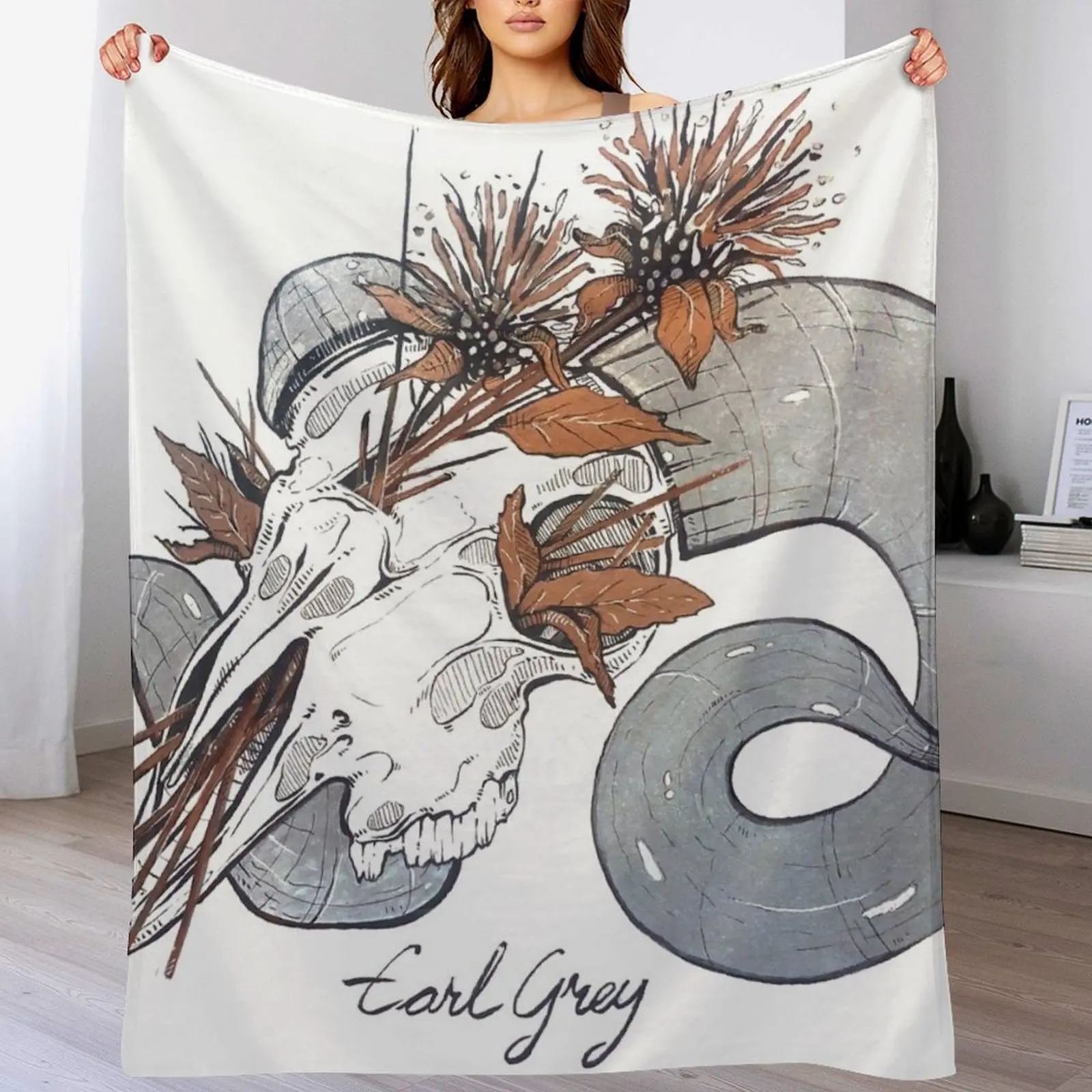 MorbidiTea - Earl Grey с черепом Ram покрывало для детской среды покрывала теплые одеяла