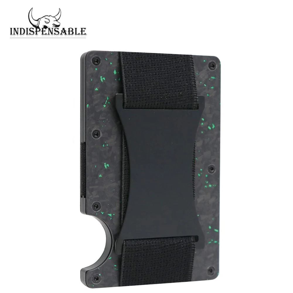 Forged Carbon Fiber Card Holder Wallet Men Clip Money Bag Cardholder Aluminium Metal RFID Slim Luxury Cartera Hombre Minimalist