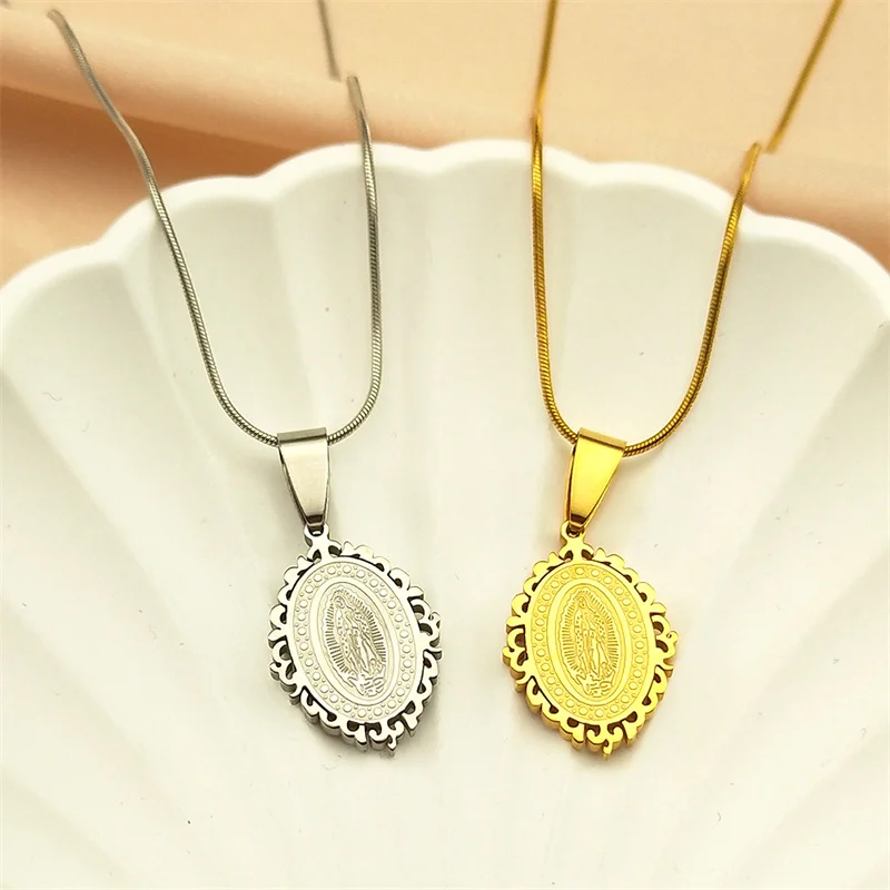 Католическое ожерелье Девы Марии для мужчин и женщин из нержавеющей стали