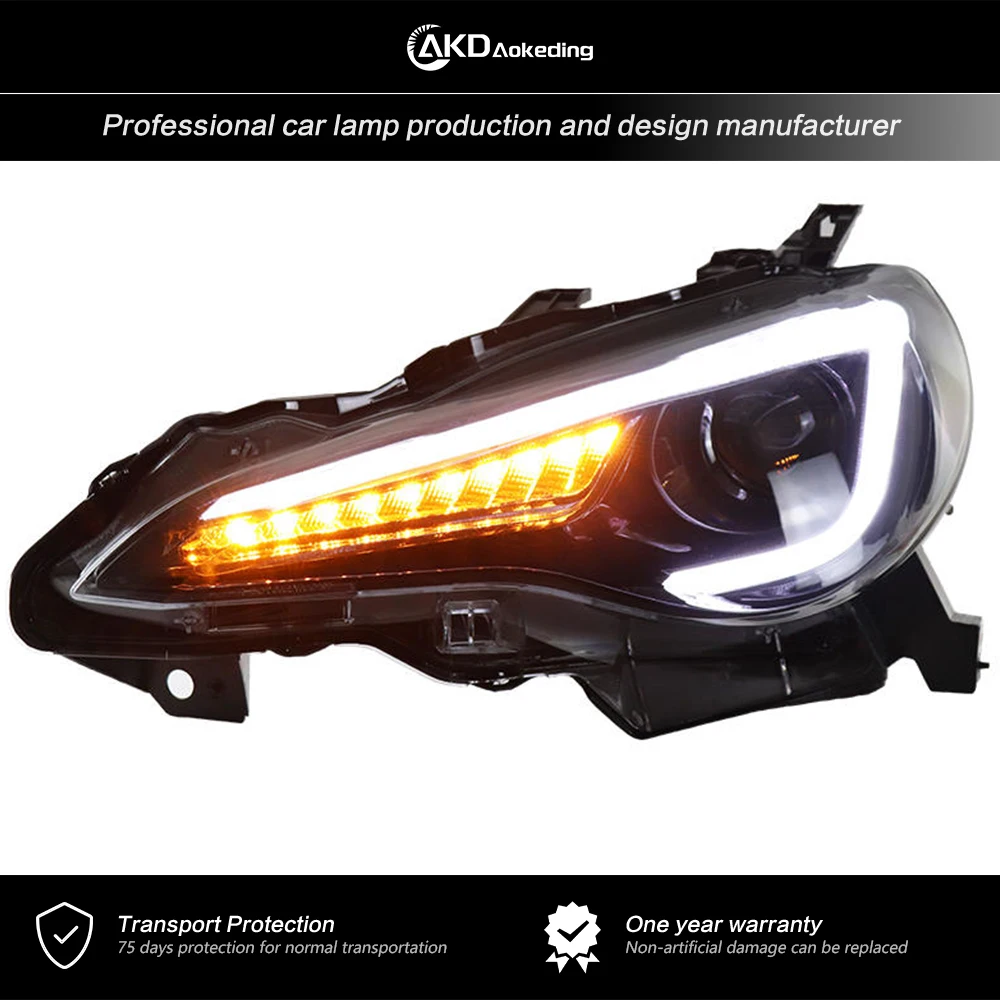 Фары AKD для Subaru BRZ фары 2012-2021 FT86 GT86 DRL H7 двойная ксеноновая лампа в сборе